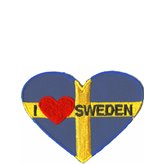 Sverigeflagga hjärtformad