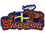 Kylskåpsmagnet Sweden Älg, dalahäst, flagga